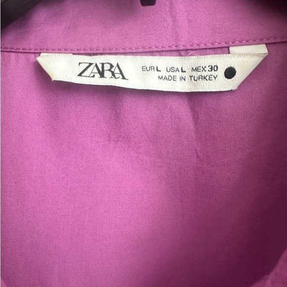 Zara Mauve Midi Dress with Belt Long Large - Picture 3 of 3